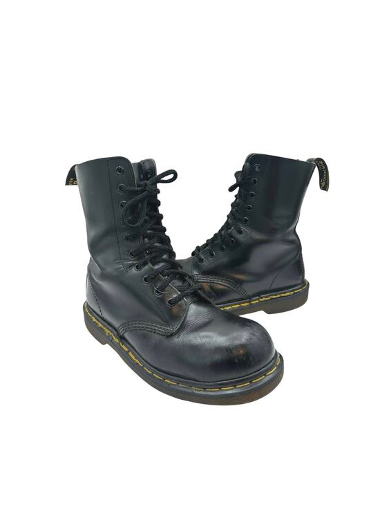 Vtg Dr Doc Martens 133 Men size 6 Steel Toe 10 Eye Boots England Black main image 10